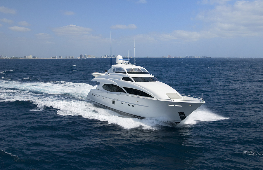 yacht moving on water